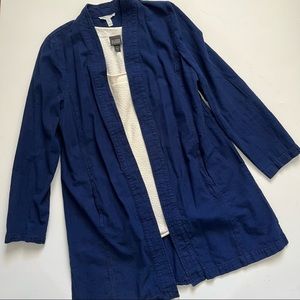 Eileen Fisher Denim Chambray Open Front Jacket size MP
